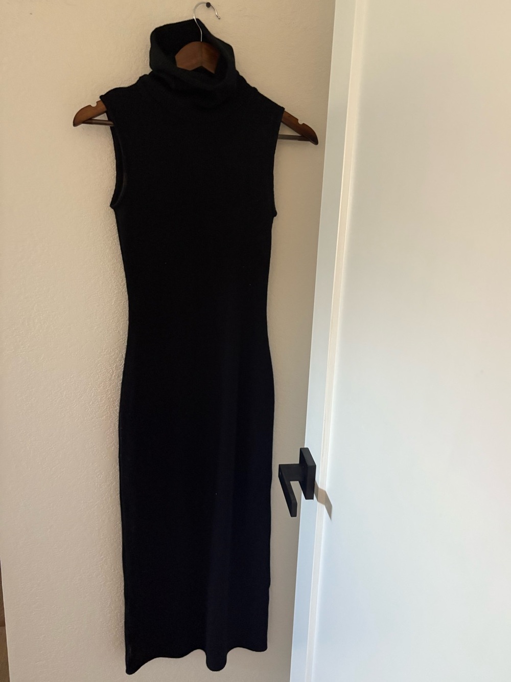 OGL Black Sleeveless Turtleneck Maxi Dress